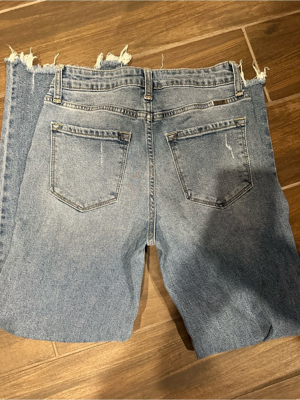 KanCan Slim frayed hem Blue Denim Jeans 3/25 - Picture 4 of 4